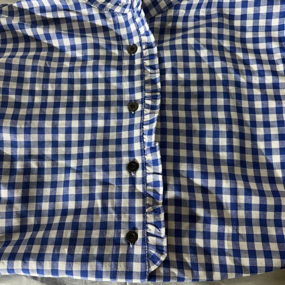Blue Checkered Women's Shirt - Picture 4 of 4
